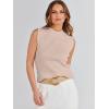 imageANRABESS Womens Summer Sleeveless Tops Casual Mock Neck Loose Fit Knit Lightweight Sweater Pullover TopRed Apricot