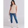 imageANRABESS Womens Summer Sleeveless Tops Casual Mock Neck Loose Fit Knit Lightweight Sweater Pullover TopRed Apricot