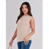 imageANRABESS Womens Summer Sleeveless Tops Casual Mock Neck Loose Fit Knit Lightweight Sweater Pullover TopRed Apricot