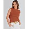 imageANRABESS Womens Summer Sleeveless Tops Casual Mock Neck Loose Fit Knit Lightweight Sweater Pullover TopRust