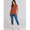 imageANRABESS Womens Summer Sleeveless Tops Casual Mock Neck Loose Fit Knit Lightweight Sweater Pullover TopRust