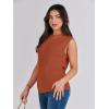 imageANRABESS Womens Summer Sleeveless Tops Casual Mock Neck Loose Fit Knit Lightweight Sweater Pullover TopRust