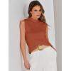 imageANRABESS Womens Summer Sleeveless Tops Casual Mock Neck Loose Fit Knit Lightweight Sweater Pullover TopRust