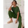 imageANRABESS Womens Two Piece Outfits Knit Sweater Vest Crop Top Pants Lounge Matching Tracksuit Sweatsuit Travel Clothes SetsArmy Green