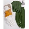 imageANRABESS Womens Two Piece Outfits Knit Sweater Vest Crop Top Pants Lounge Matching Tracksuit Sweatsuit Travel Clothes SetsArmy Green