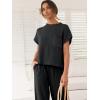 imageANRABESS Womens Two Piece Outfits Knit Sweater Vest Crop Top Pants Lounge Matching Tracksuit Sweatsuit Travel Clothes SetsBlack