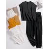 imageANRABESS Womens Two Piece Outfits Knit Sweater Vest Crop Top Pants Lounge Matching Tracksuit Sweatsuit Travel Clothes SetsBlack