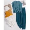 imageANRABESS Womens Two Piece Outfits Knit Sweater Vest Crop Top Pants Lounge Matching Tracksuit Sweatsuit Travel Clothes SetsBlue