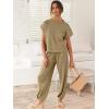 imageANRABESS Womens Two Piece Outfits Knit Sweater Vest Crop Top Pants Lounge Matching Tracksuit Sweatsuit Travel Clothes SetsBrown