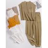 imageANRABESS Womens Two Piece Outfits Knit Sweater Vest Crop Top Pants Lounge Matching Tracksuit Sweatsuit Travel Clothes SetsBrown