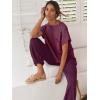 imageANRABESS Womens Two Piece Outfits Knit Sweater Vest Crop Top Pants Lounge Matching Tracksuit Sweatsuit Travel Clothes SetsBurgundy