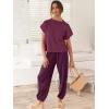 imageANRABESS Womens Two Piece Outfits Knit Sweater Vest Crop Top Pants Lounge Matching Tracksuit Sweatsuit Travel Clothes SetsBurgundy