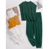 imageANRABESS Womens Two Piece Outfits Knit Sweater Vest Crop Top Pants Lounge Matching Tracksuit Sweatsuit Travel Clothes SetsDark Green