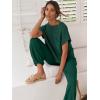 imageANRABESS Womens Two Piece Outfits Knit Sweater Vest Crop Top Pants Lounge Matching Tracksuit Sweatsuit Travel Clothes SetsDark Green