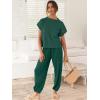 imageANRABESS Womens Two Piece Outfits Knit Sweater Vest Crop Top Pants Lounge Matching Tracksuit Sweatsuit Travel Clothes SetsDark Green