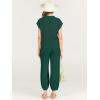 imageANRABESS Womens Two Piece Outfits Knit Sweater Vest Crop Top Pants Lounge Matching Tracksuit Sweatsuit Travel Clothes SetsDark Green