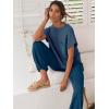 imageANRABESS Womens Two Piece Outfits Knit Sweater Vest Crop Top Pants Lounge Matching Tracksuit Sweatsuit Travel Clothes SetsDeep Blue