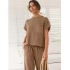 imageANRABESS Womens Two Piece Outfits Knit Sweater Vest Crop Top Pants Lounge Matching Tracksuit Sweatsuit Travel Clothes SetsDeep Brown
