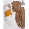 imageANRABESS Womens Two Piece Outfits Knit Sweater Vest Crop Top Pants Lounge Matching Tracksuit Sweatsuit Travel Clothes SetsDeep Brown