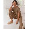 imageANRABESS Womens Two Piece Outfits Knit Sweater Vest Crop Top Pants Lounge Matching Tracksuit Sweatsuit Travel Clothes SetsDeep Brown