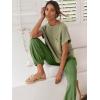 imageANRABESS Womens Two Piece Outfits Knit Sweater Vest Crop Top Pants Lounge Matching Tracksuit Sweatsuit Travel Clothes SetsGrass