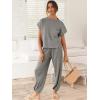 imageANRABESS Womens Two Piece Outfits Knit Sweater Vest Crop Top Pants Lounge Matching Tracksuit Sweatsuit Travel Clothes SetsGrey