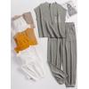 imageANRABESS Womens Two Piece Outfits Knit Sweater Vest Crop Top Pants Lounge Matching Tracksuit Sweatsuit Travel Clothes SetsGrey