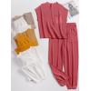 imageANRABESS Womens Two Piece Outfits Knit Sweater Vest Crop Top Pants Lounge Matching Tracksuit Sweatsuit Travel Clothes SetsHot Pink