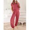 imageANRABESS Womens Two Piece Outfits Knit Sweater Vest Crop Top Pants Lounge Matching Tracksuit Sweatsuit Travel Clothes SetsHot Pink