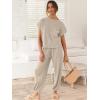 imageANRABESS Womens Two Piece Outfits Knit Sweater Vest Crop Top Pants Lounge Matching Tracksuit Sweatsuit Travel Clothes SetsKhaki
