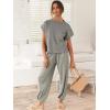 imageANRABESS Womens Two Piece Outfits Knit Sweater Vest Crop Top Pants Lounge Matching Tracksuit Sweatsuit Travel Clothes SetsLight Grey