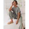 imageANRABESS Womens Two Piece Outfits Knit Sweater Vest Crop Top Pants Lounge Matching Tracksuit Sweatsuit Travel Clothes SetsLight Grey