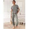 imageANRABESS Womens Two Piece Outfits Knit Sweater Vest Crop Top Pants Lounge Matching Tracksuit Sweatsuit Travel Clothes SetsLight Grey