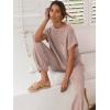imageANRABESS Womens Two Piece Outfits Knit Sweater Vest Crop Top Pants Lounge Matching Tracksuit Sweatsuit Travel Clothes SetsLight Pink