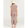 imageANRABESS Womens Two Piece Outfits Knit Sweater Vest Crop Top Pants Lounge Matching Tracksuit Sweatsuit Travel Clothes SetsLight Pink