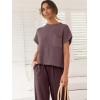 imageANRABESS Womens Two Piece Outfits Knit Sweater Vest Crop Top Pants Lounge Matching Tracksuit Sweatsuit Travel Clothes SetsNutmeg
