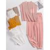 imageANRABESS Womens Two Piece Outfits Knit Sweater Vest Crop Top Pants Lounge Matching Tracksuit Sweatsuit Travel Clothes SetsPink