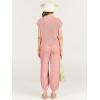 imageANRABESS Womens Two Piece Outfits Knit Sweater Vest Crop Top Pants Lounge Matching Tracksuit Sweatsuit Travel Clothes SetsPink