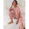 imageANRABESS Womens Two Piece Outfits Knit Sweater Vest Crop Top Pants Lounge Matching Tracksuit Sweatsuit Travel Clothes SetsPink