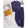 imageANRABESS Womens Two Piece Outfits Knit Sweater Vest Crop Top Pants Lounge Matching Tracksuit Sweatsuit Travel Clothes SetsPurple