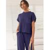 imageANRABESS Womens Two Piece Outfits Knit Sweater Vest Crop Top Pants Lounge Matching Tracksuit Sweatsuit Travel Clothes SetsPurple