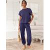 imageANRABESS Womens Two Piece Outfits Knit Sweater Vest Crop Top Pants Lounge Matching Tracksuit Sweatsuit Travel Clothes SetsPurple