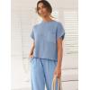 imageANRABESS Womens Two Piece Outfits Knit Sweater Vest Crop Top Pants Lounge Matching Tracksuit Sweatsuit Travel Clothes SetsSky