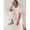imageANRABESS Womens Two Piece Outfits Knit Sweater Vest Crop Top Pants Lounge Matching Tracksuit Sweatsuit Travel Clothes SetsWhite