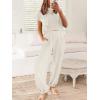 imageANRABESS Womens Two Piece Outfits Knit Sweater Vest Crop Top Pants Lounge Matching Tracksuit Sweatsuit Travel Clothes SetsWhite