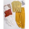 imageANRABESS Womens Two Piece Outfits Knit Sweater Vest Crop Top Pants Lounge Matching Tracksuit Sweatsuit Travel Clothes SetsYellow