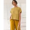 imageANRABESS Womens Two Piece Outfits Knit Sweater Vest Crop Top Pants Lounge Matching Tracksuit Sweatsuit Travel Clothes SetsYellow