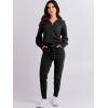 imageANRABESS Womens Two Piece Outfits Sweater Sets Long Sleeve Zip Up Knit Pullover Jogger Pants Tracksuit 2024 Fall Lounge SetsBlack