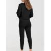 imageANRABESS Womens Two Piece Outfits Sweater Sets Long Sleeve Zip Up Knit Pullover Jogger Pants Tracksuit 2024 Fall Lounge SetsBlack