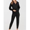 imageANRABESS Womens Two Piece Outfits Sweater Sets Long Sleeve Zip Up Knit Pullover Jogger Pants Tracksuit 2024 Fall Lounge SetsBlack